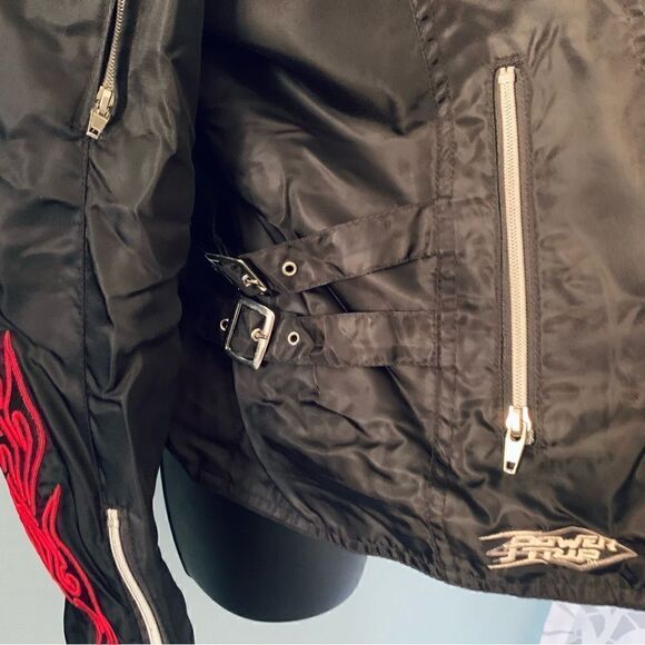 Power Trip Black Nylon Orange County Choppers Motorcycle Jacket - Picture 10 of 16